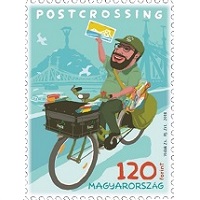 A képen a postcrossing bélyeg látható