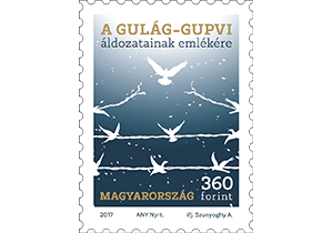 A képen a a gulág-gupvi áldozatainak emlékére bélyeg látható