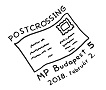 A képen a Postcrossing elsőnapi bélyegző látható