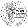 A képen a Móri Bornapok 2019 október 3-6. elsőnapi bélyegző látható