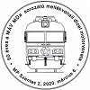A képen 50 éves a MÁV MDa sorozatú mellékvonali dízel motorvonata bélyegzőlenyomat látható