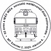 A képen 50 éves a MÁV MDa sorozatú mellékvonali dízel motorvonata bélyegzőlenyomat látható