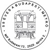 A képen 50 éves a budapesti metró  bélyegzőlenyomat látható