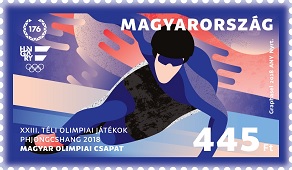 A képen a xxiii. téli olimpiai játékok bélyeg látható
