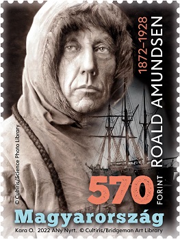A képen  150 ÉVE SZÜLETETT ROALD AMUNDSEN bélyeg  látható