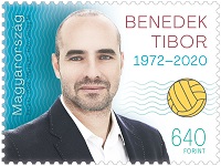 A képen az 50 ÉVE SZÜLETETT BENEDEK TIBOR bélyeg látható