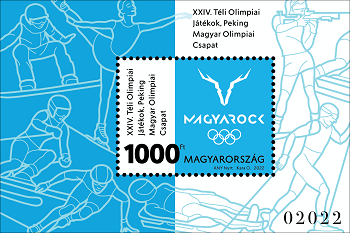 A képen a  XXIV. Téli Olimpiai Játékok 2022 bélyegkisív látható