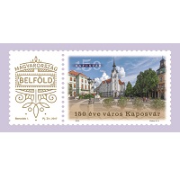 A képen a 150 éve város Kaposvár bélyeg látható