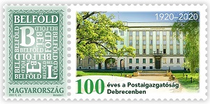 A képen a 100 éves a postaigazgatóság Debrecen bélyeg látható