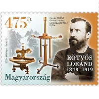 A képen a Jeles magyarok: Eötvös Loránd bélyeg látható