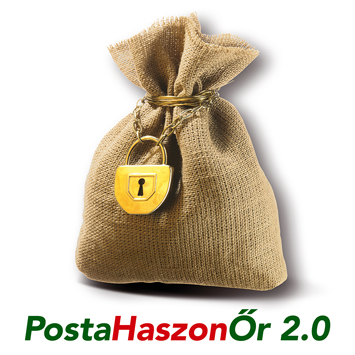 Postahaszonőr. 2.0. A képen egy lakattal lezárt zsák látható.