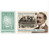 A képen a Híres filatelisták I.Gróf Dessewffy Miklós bélyeg látható