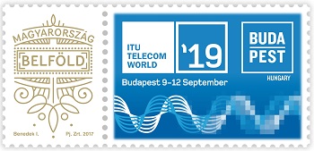 A képen a ITU Telecom World 2019 bélyeg látható