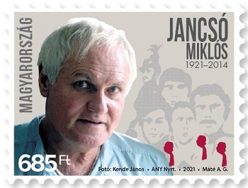 A képen a 100 éve született Jancsó Miklós bélyeg látható