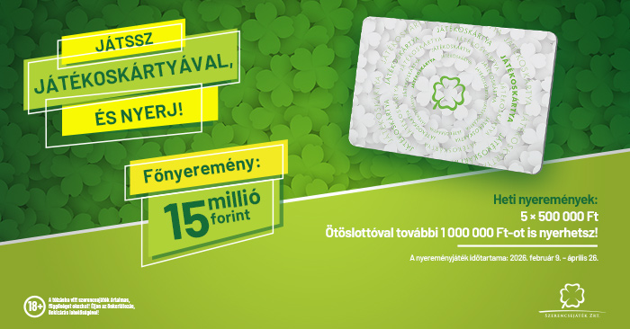 Játssz játékoskártyával és nyerj! Főnyeremény 15 millió forint