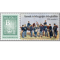 A képen a katonák és bélyeggyűjtés bélyeg látható