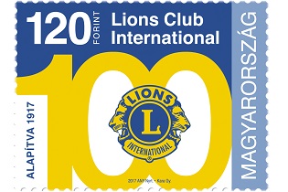 A képen a 100 éves a lions clubok nemzetközi szövetsége kisív látható