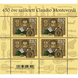 A képen a 450 éve született claudio monteverdi kisív látható