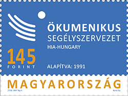 A képen a 25 éves az ökumenikus segélyszervezet bélyeg látható