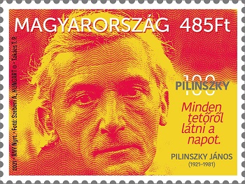 a 100 éve született Piliszky János bélyeg képe látható.