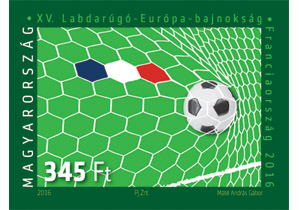 A képen a xv. labdarúgó-európa-bajnokság, franciaország bélyeg látható
