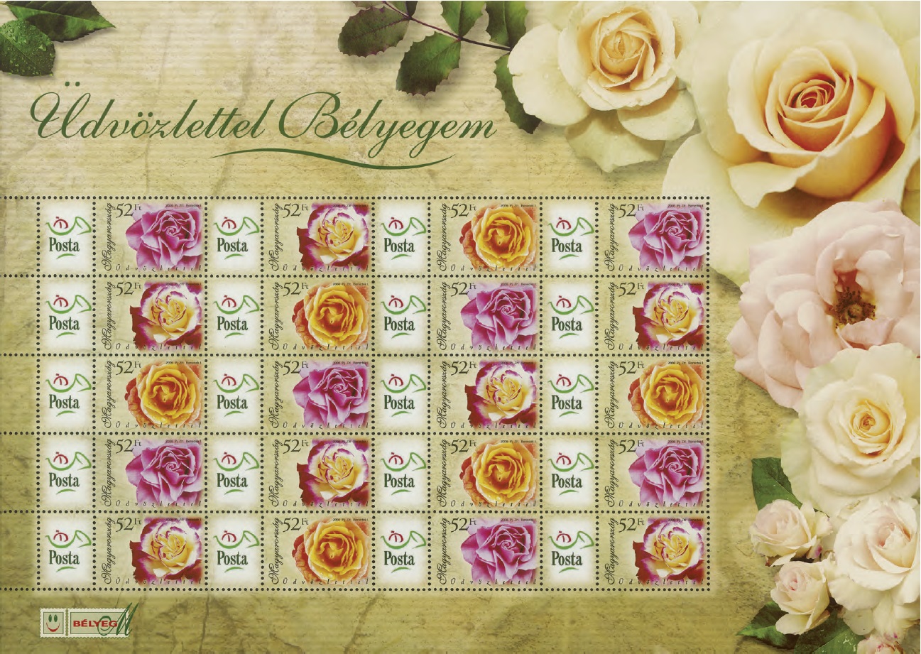 A képen személyes bélyeg Rózsák látható