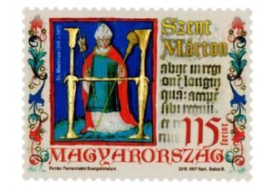 A képen a szent márton-év bélyeg látható